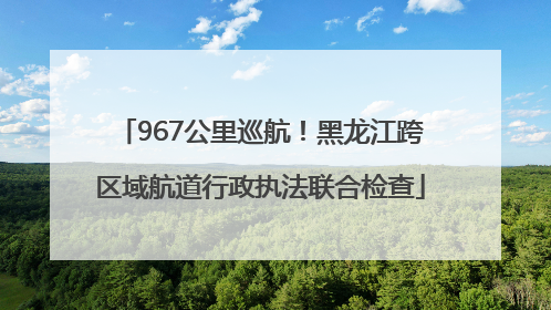 967公里巡航！黑龙江跨区域航道行政执法联合检查