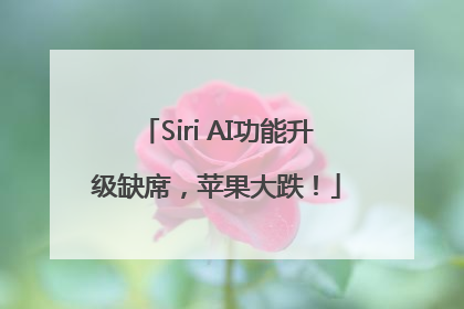 Siri AI功能升级缺席，苹果大跌！